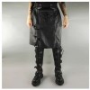 Black Gothic Biker Rock Star Steampunk Metal Scottish Kilt Skirt 